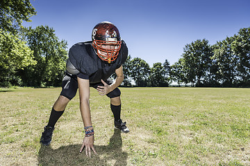 Image showing American Football Offensive Lineman in action