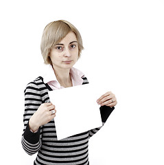 Image showing Woman holding a paper