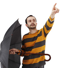 Image showing Man with umbrella