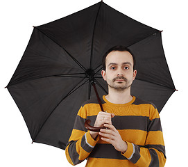 Image showing Man with umbrella