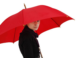 Image showing Woman with umbrella