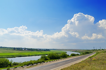 Image showing two way: road and river