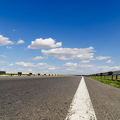 Image showing road closeup under blue sky