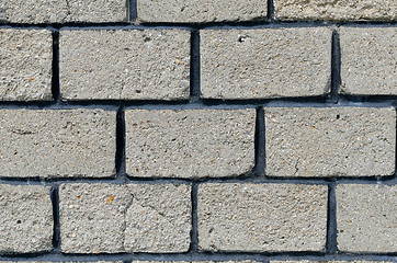 Image showing grey brick wall close up