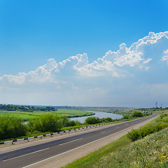 Image showing road under cloudy sky