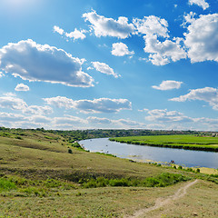 Image showing cloudy sky over river