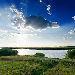 Image showing dramatic sky over river