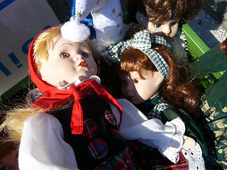 Image showing Dolls on Flea Market