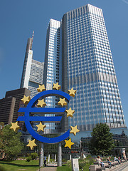 Image showing Frankfurt am Main, Germany - July 5, 2013: The world famous building of the European Central Bank.