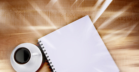 Image showing White cup and white page