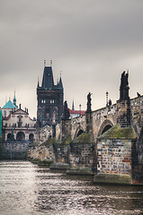 Image showing Charles bridge in Prague early in the morning