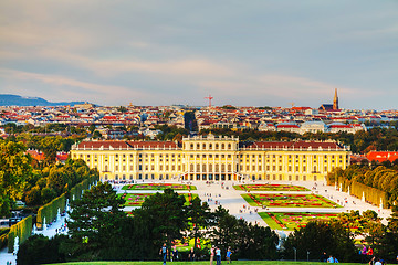 Image showing Schonbrunn palace in Vienna at sunset