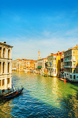Image showing View to Grande Canal in Venice from the Rialto bridge