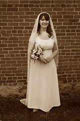 Image showing Smiling Vintage Bride