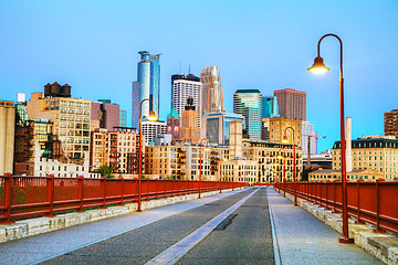 Image showing Downtown Minneapolis, Minnesota at night time