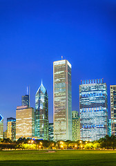 Image showing Downtown Chicago, IL in the evening