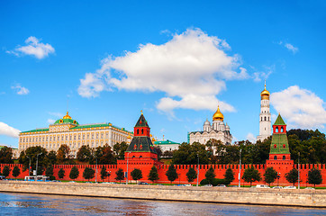 Image showing Panoramic overview of downtown Moscow with Kremlin