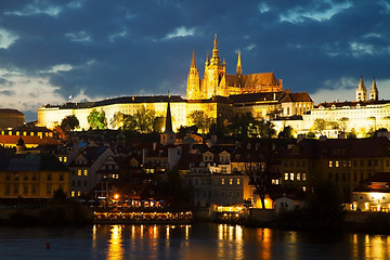 Image showing Overview of old Prague from Charles bridge