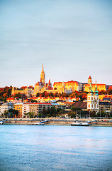 Image showing Old Budapest overview as seen from Danube river bank