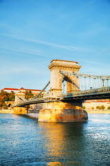 Image showing Szechenyi chain bridge in Budapest, Hungary