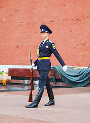 Image showing Guard of honor at the Kremlin wall in Moscow, Russia