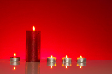 Image showing Five burning candles