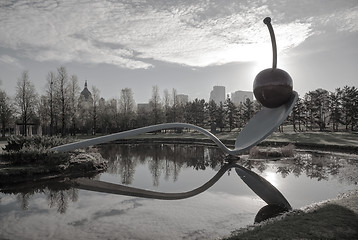 Image showing The Spoonbridge and Cherry at the Minneapolis Sculpture Garden 