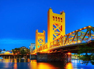 Image showing Golden Gates drawbridge in Sacramento