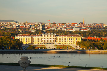 Image showing Schonbrunn palace in Vienna at sunset