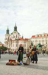 Image showing Street performers at Old town square in Prague