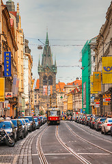 Image showing Old street at Prague historical center