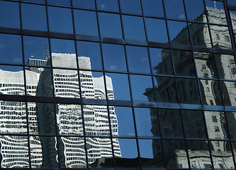 Image showing Reflections of modern buildings