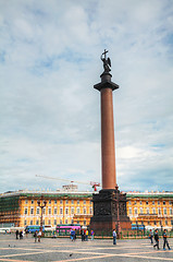 Image showing The Alexander Column at Palace (Dvortsovaya) Square in St. Peter