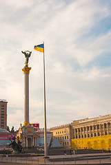 Image showing Independence monument at Independence square in Kiev in the morn