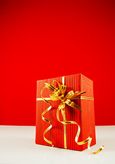 Image showing Wrapped red present box