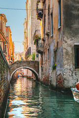 Image showing Narrow canal in Venice, Italy