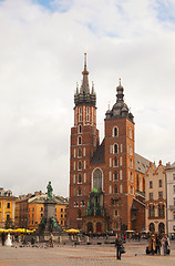 Image showing Saint Mary church at Old market square in Krakow, Poland