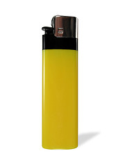 Image showing Yellow lighter on white (+ clipping path)