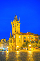 Image showing Old market square in Prague at night