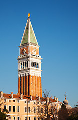 Image showing Bell tower at San Marco square in Venice