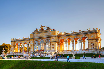 Image showing Gloriette Schonbrunn in Vienna at sunset