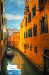 Image showing Narrow canal in Venice, Italy