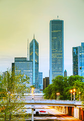 Image showing Downtown Chicago, IL in the evening