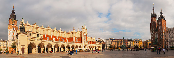 Image showing Main old market square in Krakow, Poland