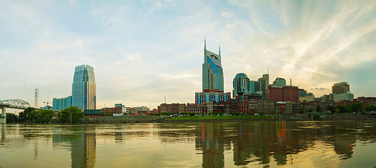 Image showing Downtown Nashville cityscape in the evening