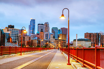 Image showing Downtown Minneapolis, Minnesota at night time