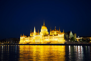 Image showing Hungarian House of Parliament in Budapest at the night time
