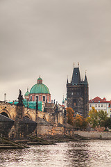 Image showing Charles bridge in Prague early in the morning