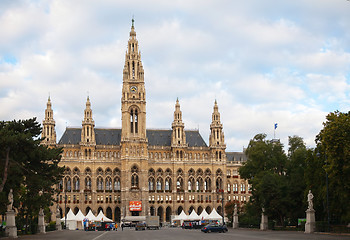 Image showing Rathaus (City hall) in Vienna, Austria in the morning