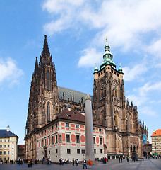 Image showing St. Vitus Cathedral in Prague on October 09, 2012